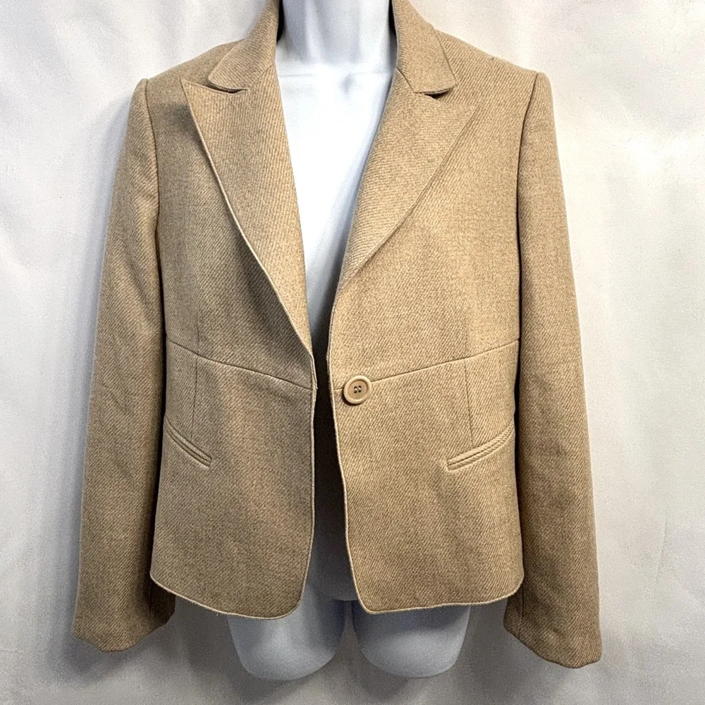 BCBG Tan Wool Blazer - Picture 2 of 10